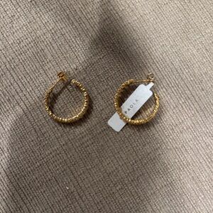 Gold-Tone Twisted Hoop Earrings for Women